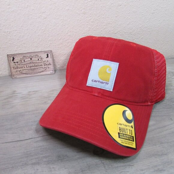 Carhartt Canvas Meshback Adjustable Snapback Trucker Cap Hat Crabapple AH0286 - Picture 1 of 2